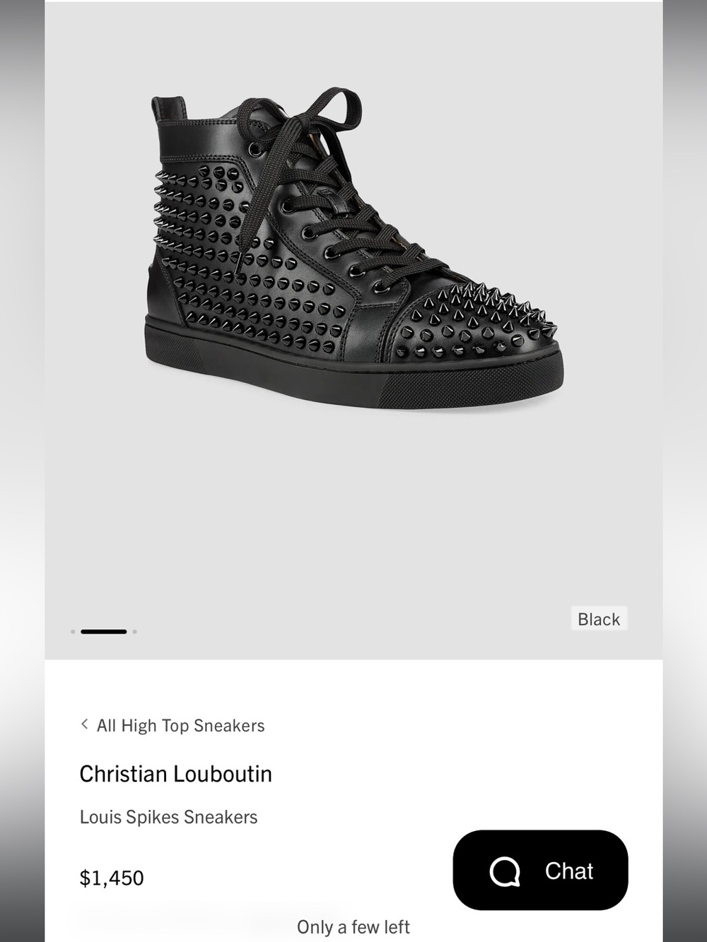 Christian Louboutin Black Spike High-Top Sneakers